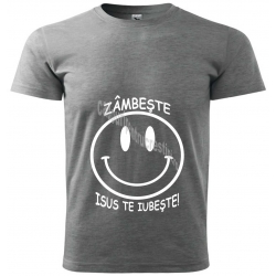Tricou gri inchis, Zambeste Isus te iubeste!